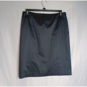 Lafayette 148 Skirt Womens 14 Black Pencil Lined Stretch Career Office